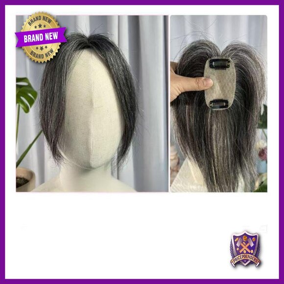Silk Base Human Hair Topper with Bangs 10 Inches for Thinning Hair